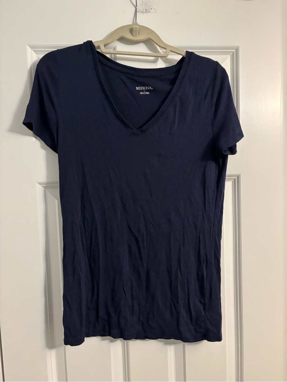 Merona Navy V-Neck Short Sleeve Tee